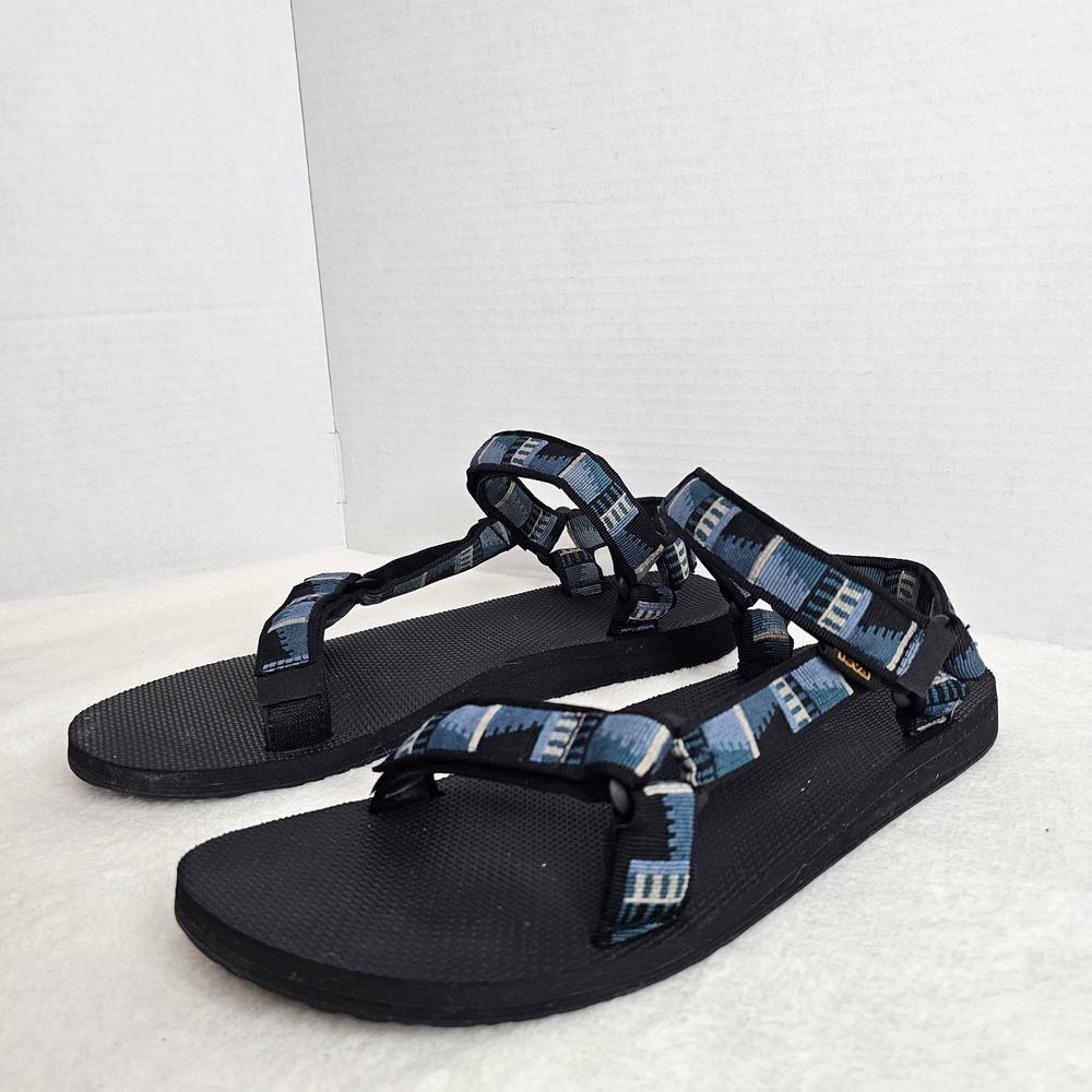 Teva Original Universal Men's Sandals Size 14 Blue Geometric Pattern Strappy